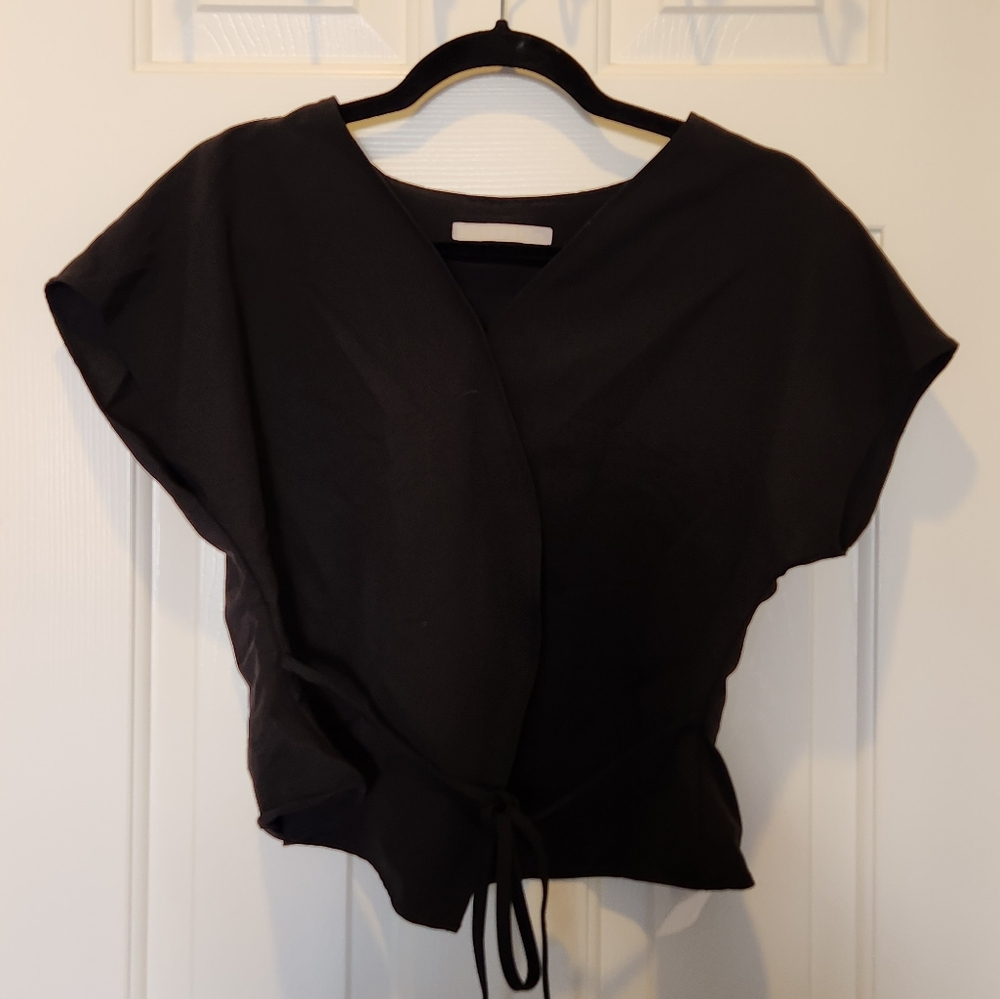 Elegant Black Wrap Top